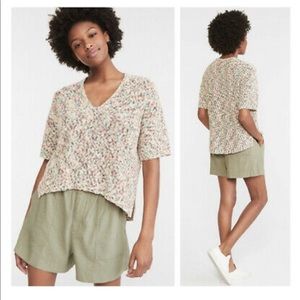 LOFT V Neck Short Sleeve Sweater